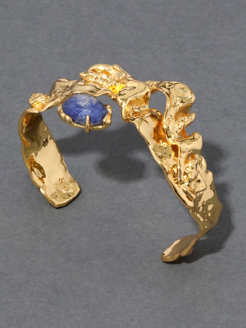 ALEXIS BITTAR NEW Brut Sculptural Gold Sodalite
Ribbon Cuff Bracelet